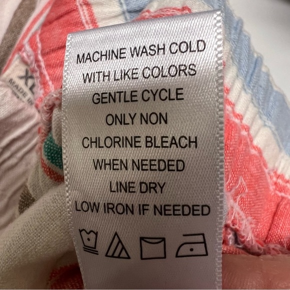 LAND N SEA LINEN BLEND STRIPED CROPPED PULL ON PANTS SIZE XL - Picture 5 of 7